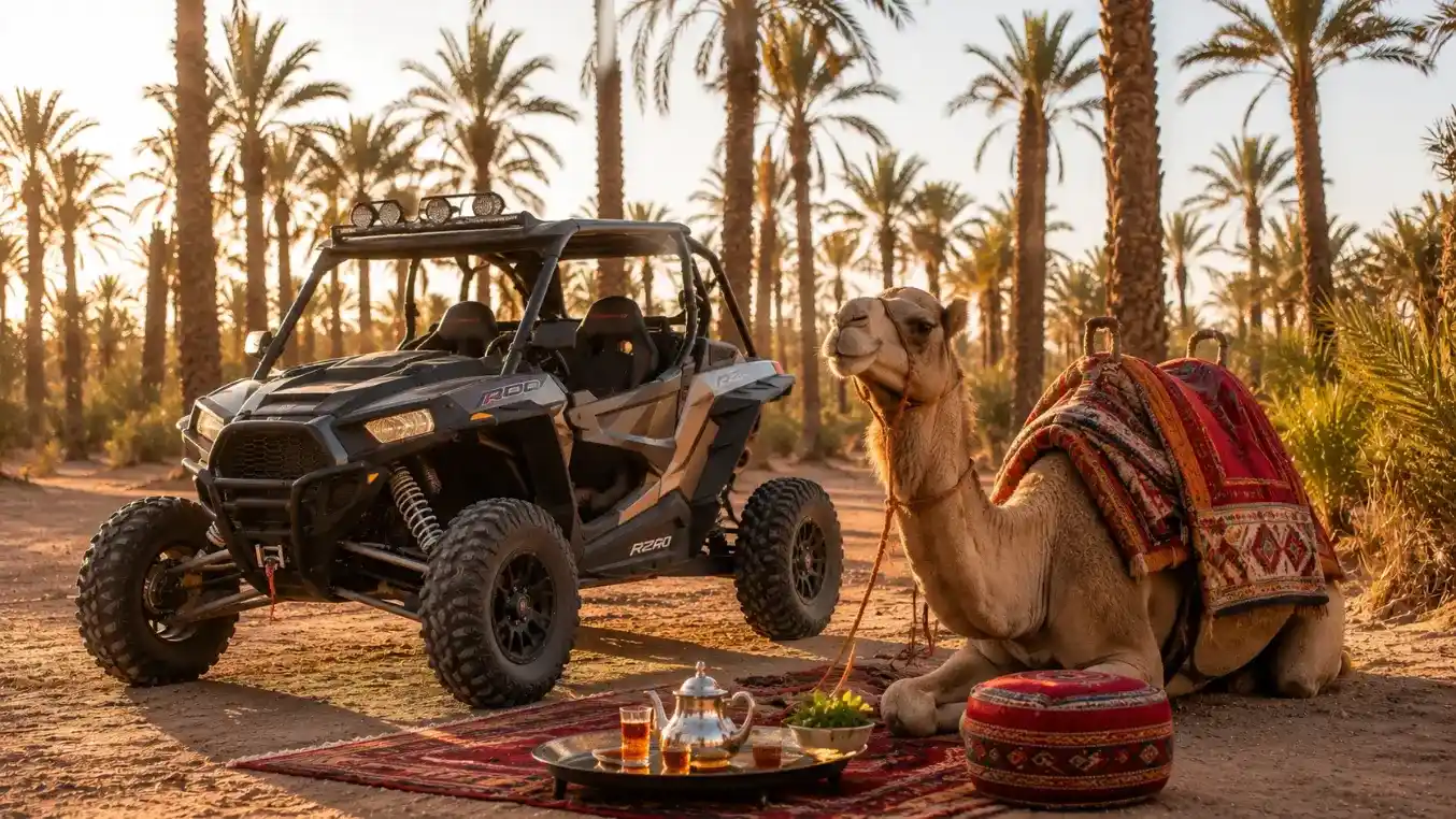 Buggy et dromadaire, excursion tout inclus dans la Palmeraie